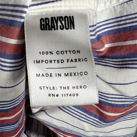 Frank & Eileen Grayson Shirt Womens 3 Hero Striped Button Up 100% Cotton Duchess - Picture 10 of 11